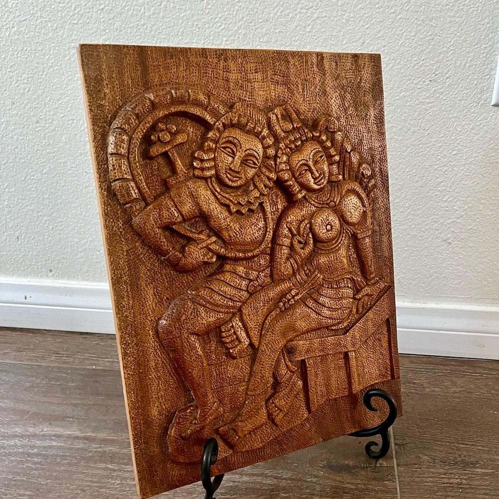 Wooden Lovers Sculpture Ceylon Isurumuniya Art Decor